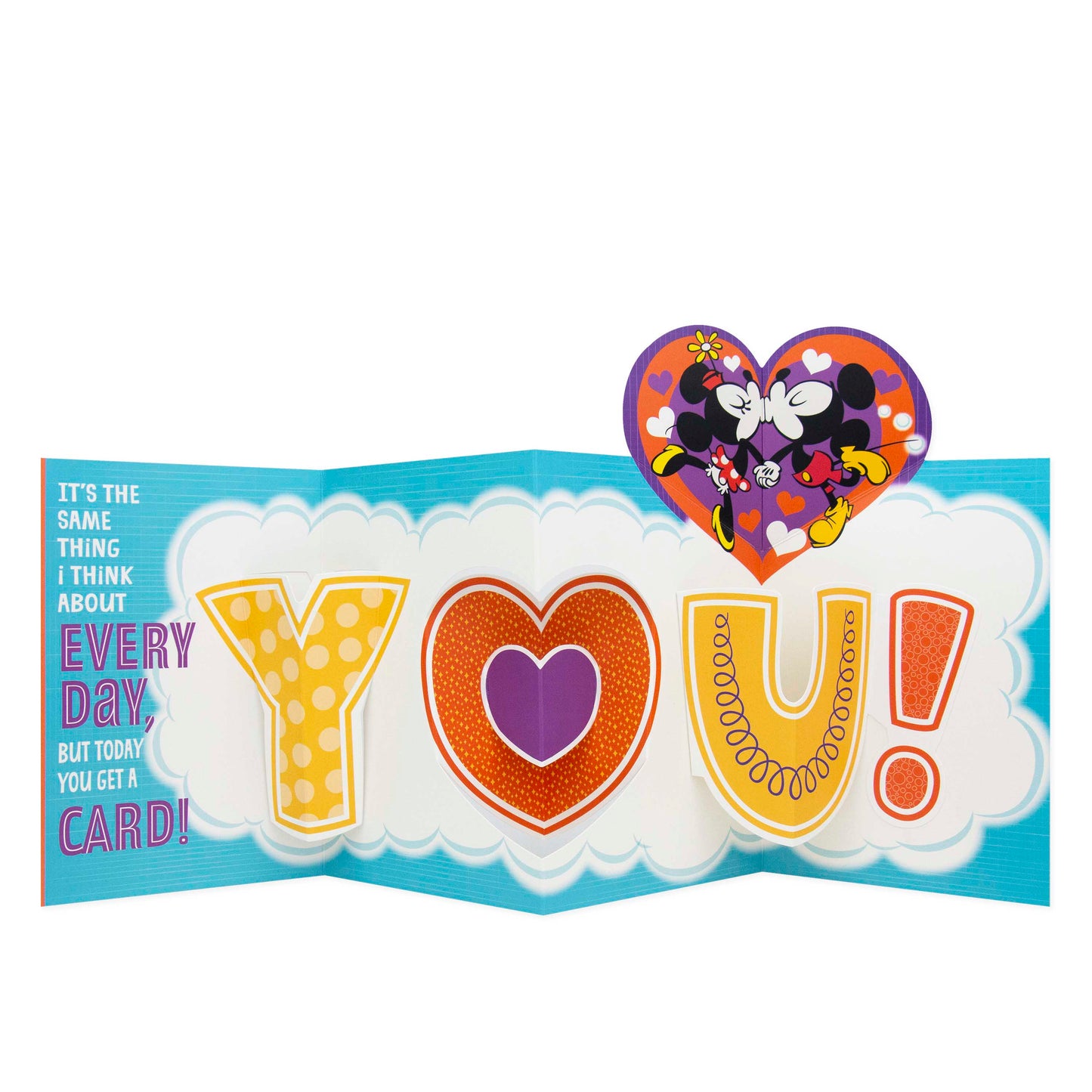 Hallmark Disney Mother's Day card for wife - Mickey Mouse & Minnie Mouse, pop-up design showcasing colourful heart and playful typography.