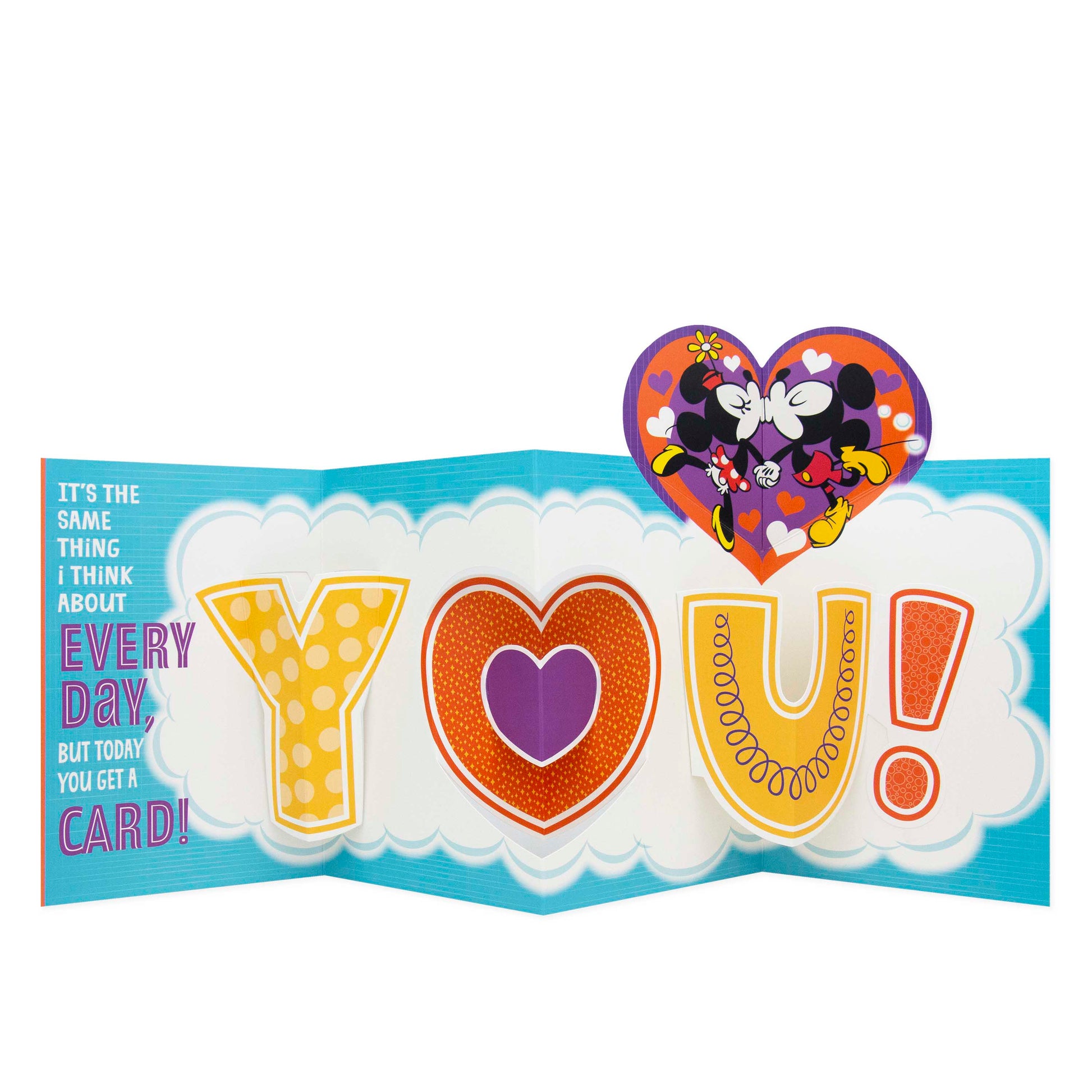 Hallmark Disney Mother's Day card for wife - Mickey Mouse & Minnie Mouse, pop-up design showcasing colourful heart and playful typography.