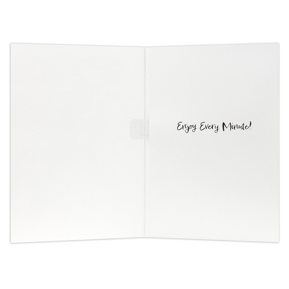 Hallmark Disney Princess Interactive Sound Card - Wishing you oceans of birthday fun! open view showcasing the inside message 'Enjoy Every Minute!'.