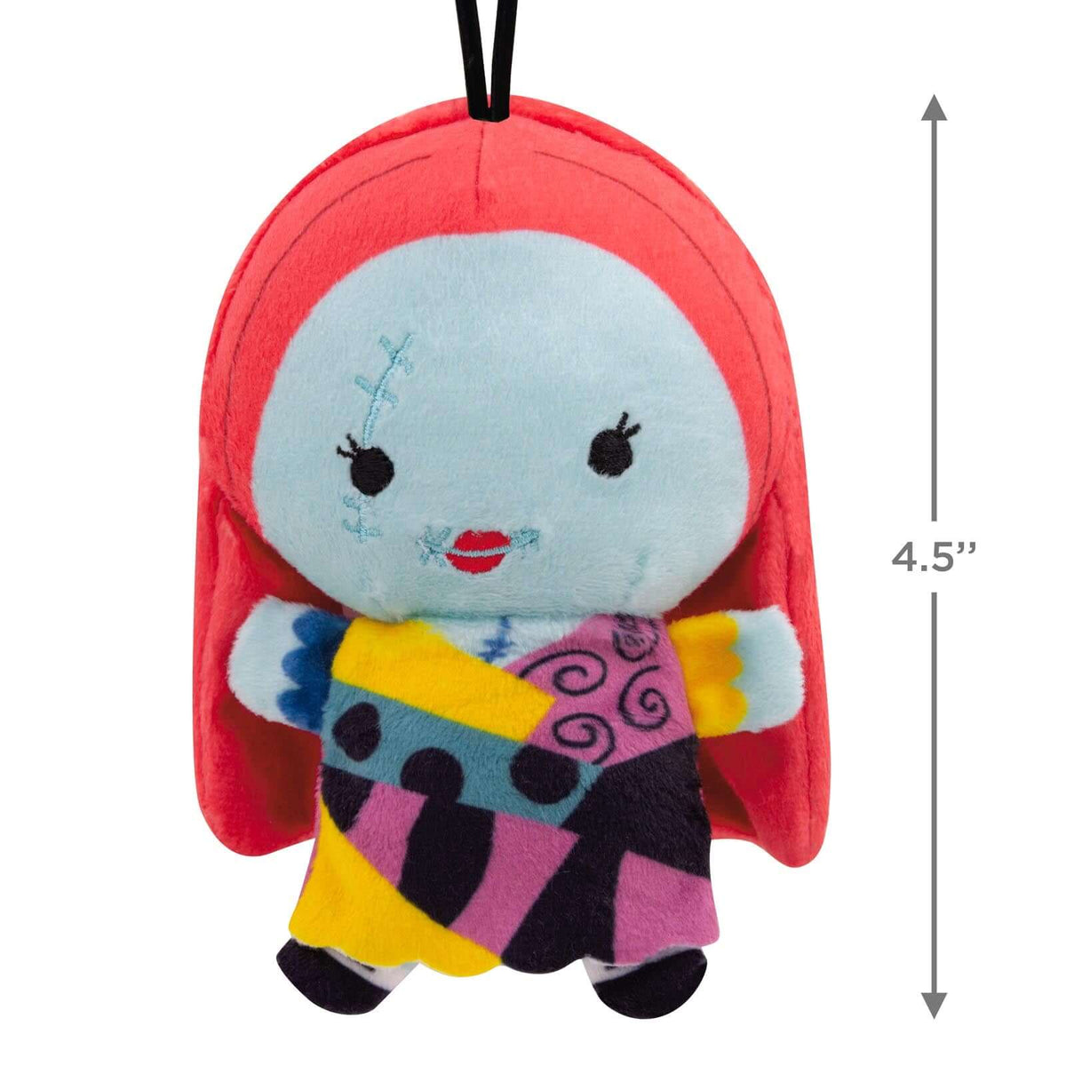 Disney Tim Burton's The Nightmare Before Christmas Sally, plush fabric ornament with vibrant patchwork design, 11.4 cm tall