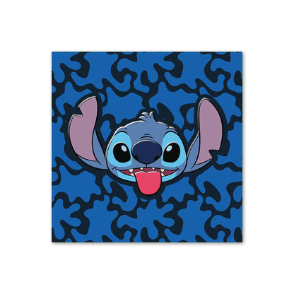 Hallmark Disney Stitch Greeting Card featuring a smiling Stitch on a blue camouflage background, perfect for personal messages.