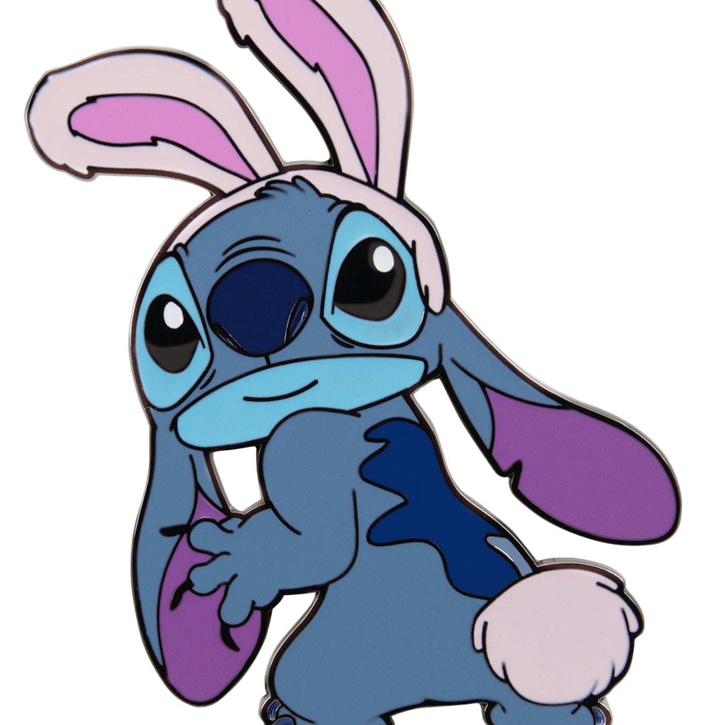 Hallmark Ornament (Disney Stitch Bunny, Metal) featuring a cute blue Stitch character with rabbit ears and a fluffy tail.