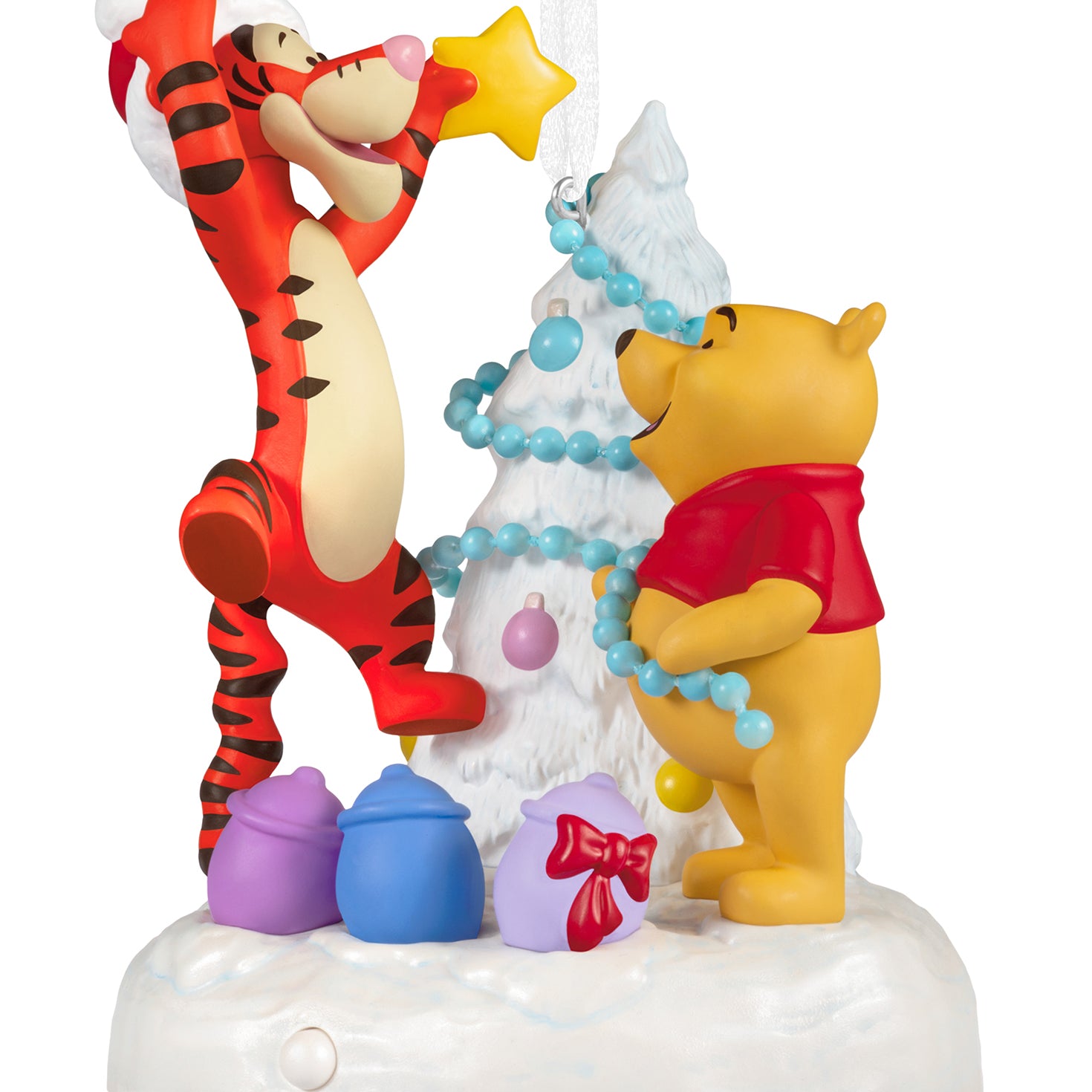 Disney Winnie the Pooh A Tigger-ific Tree Musical With Light — 2026 Hallmark Keepsake Christmas Ornament, Tigger and Pooh decorating a tree.