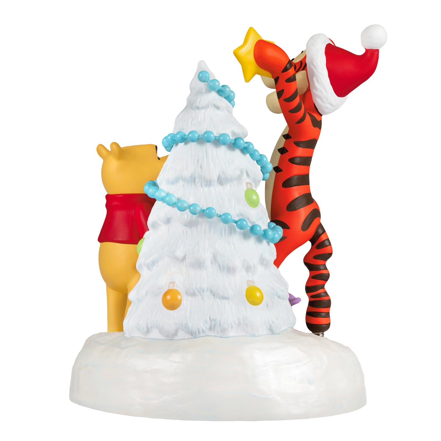 Disney Winnie the Pooh A Tigger-ific Tree Musical With Light — 2026 Hallmark Keepsake Christmas Ornament featuring Pooh and Tigger decorating a snowy tree.