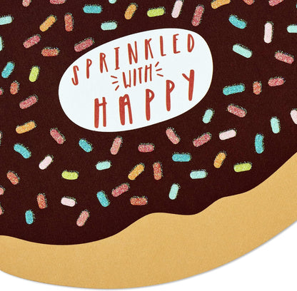 Hallmark Pack of Blank Cards, Donuts featuring a close-up of the donut design with colourful sprinkles and the text 'Sprinkled with happy'.