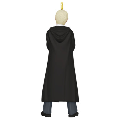 Harry Potter™ Draco Malfoy™ (Miniature) — Hallmark Keepsake Christmas Ornament, back view in black robe with Slytherin details.