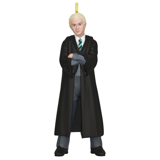 Harry Potter™ Draco Malfoy™ (Miniature) — Hallmark Keepsake Christmas Ornament in a black robe with Slytherin tie, standing pose.