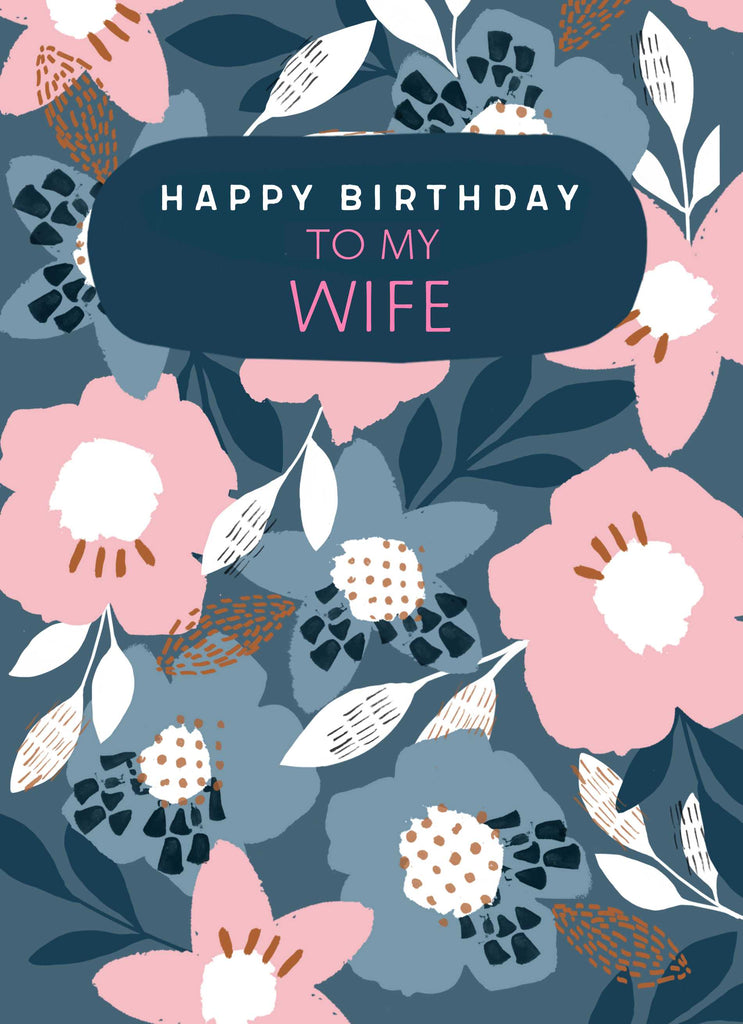 Birthday Wife Multicoloured Floral Pattern