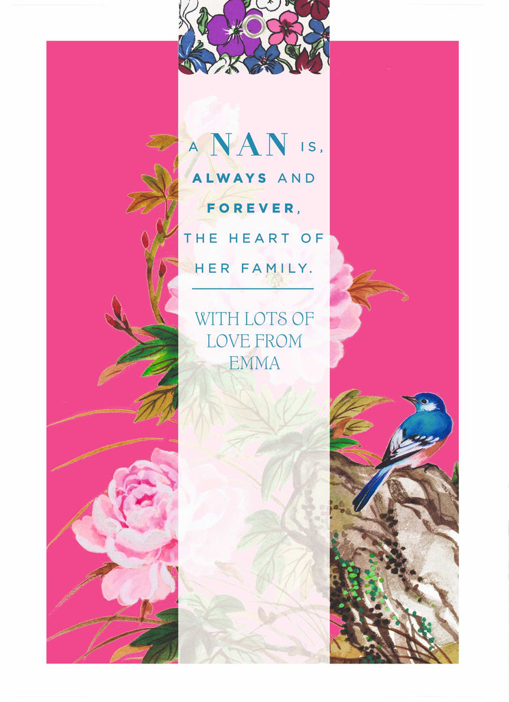 Traditional Birthday Nan Editable Pink Floral