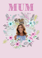 Mum Photo Upload Oval Frame Floral Design