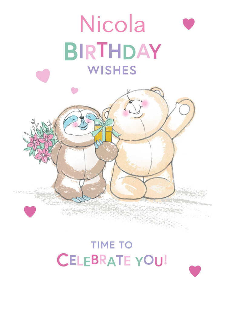 Cute Birthday Editable Forever Friends Bear Owl