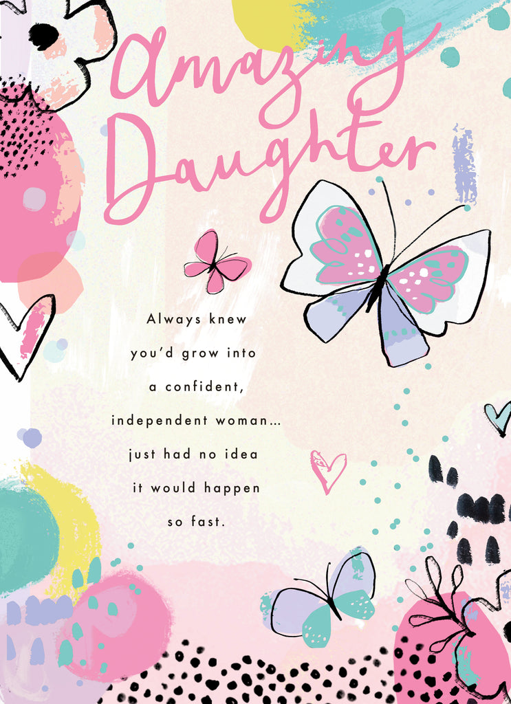 Traditional Birthday Daughter Verse Butterflies