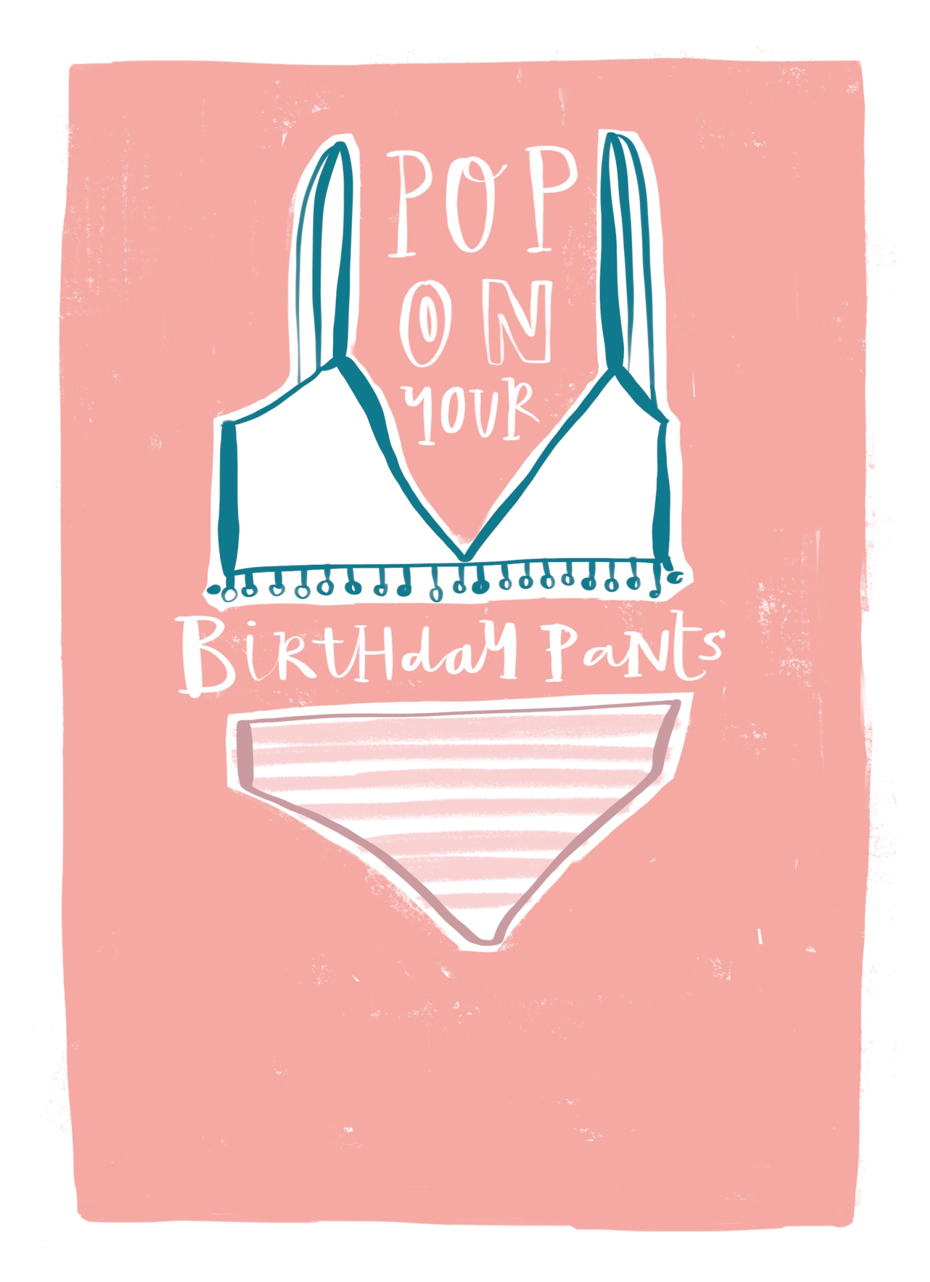 Contemporary Birthday Illustrated Pants