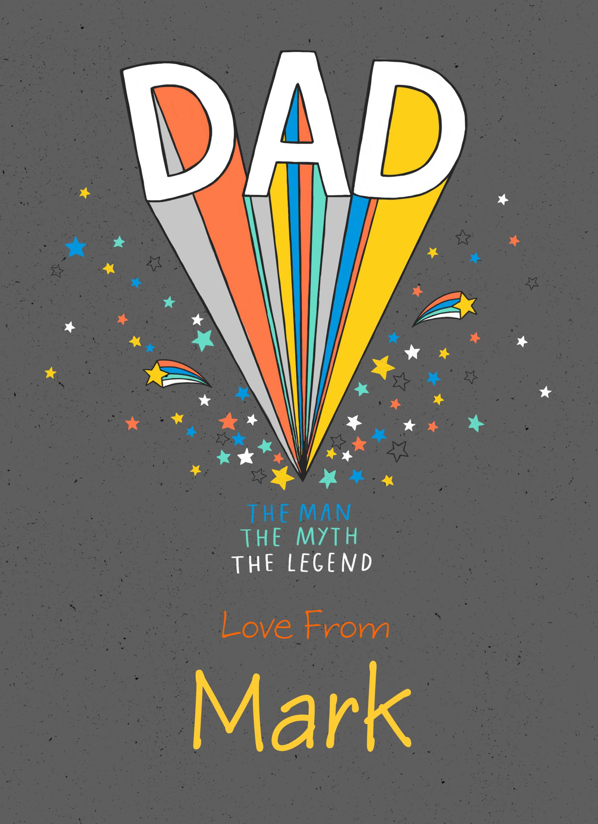 Dad Editable Text Based Contemporary Colourful Design