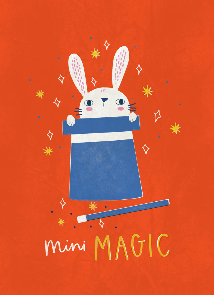 Rabbit And Magic Hat Birthday Card