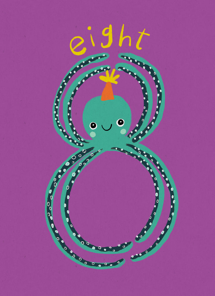 8th Birthday Fun Octopus Figure Eight