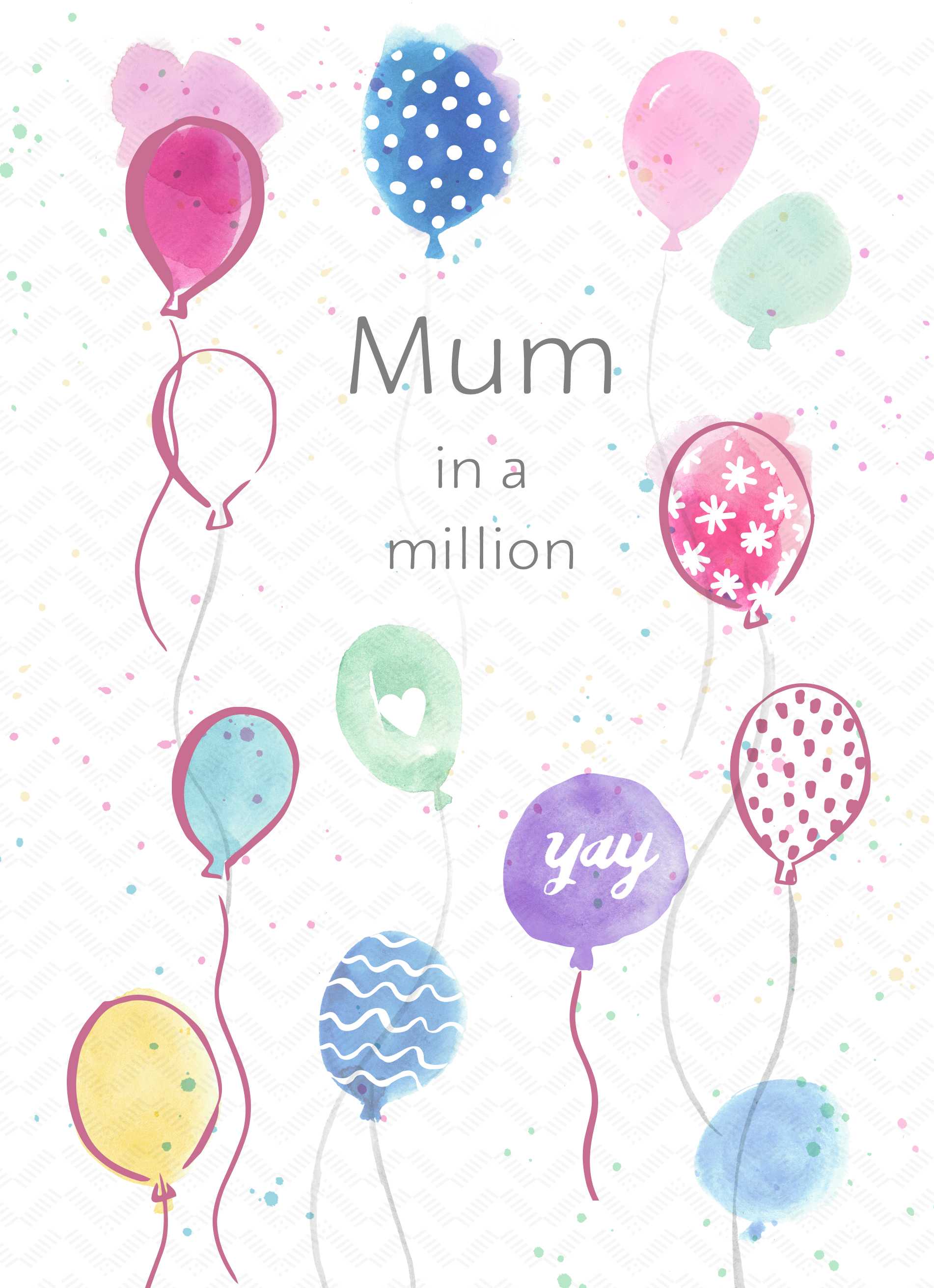 Mum Multicoloured Round Balloons Pattern