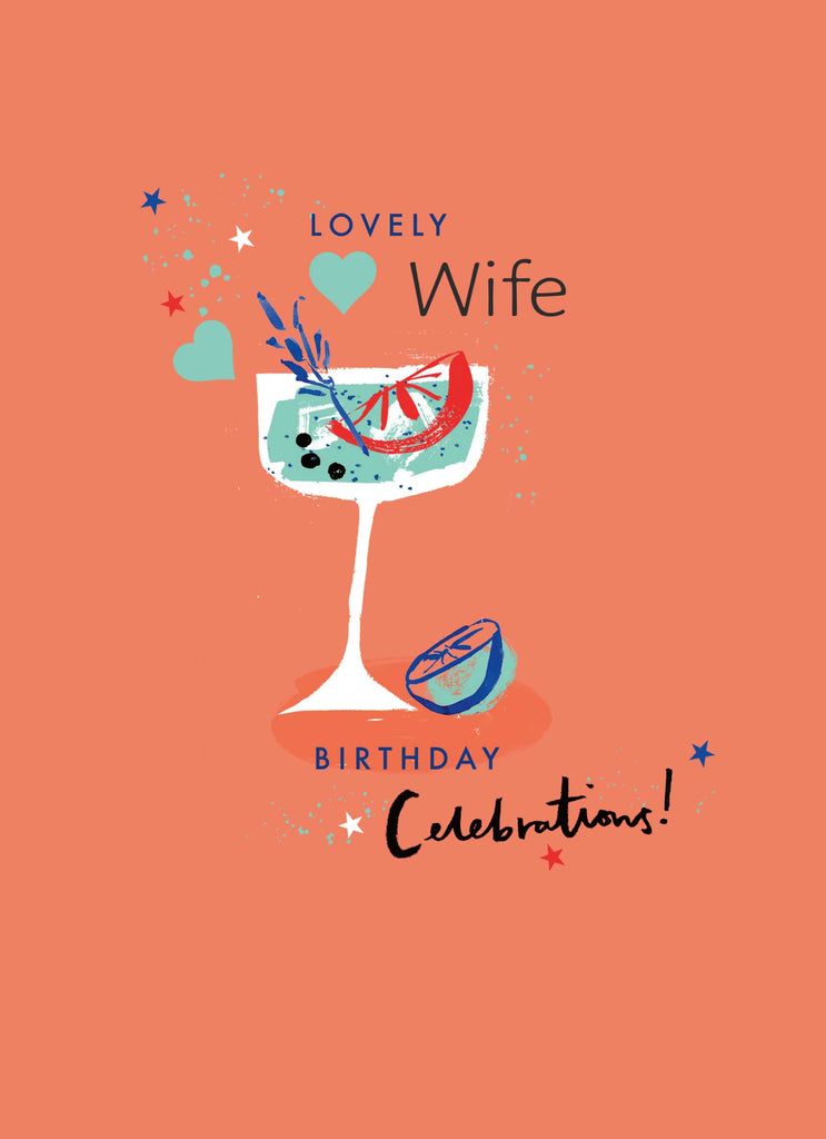 Wife Contemporary Cocktail Glass Straw