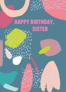 Sister Happy Birthday Colourful Editable Pattern