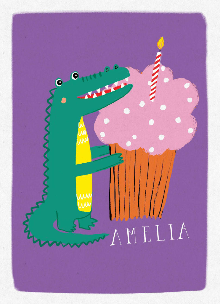 Birthday Crocodile Cupcake Custom