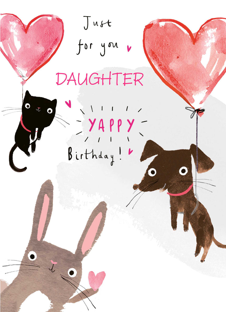 Cute Daughter Balloons Rabbit Dog Cat
