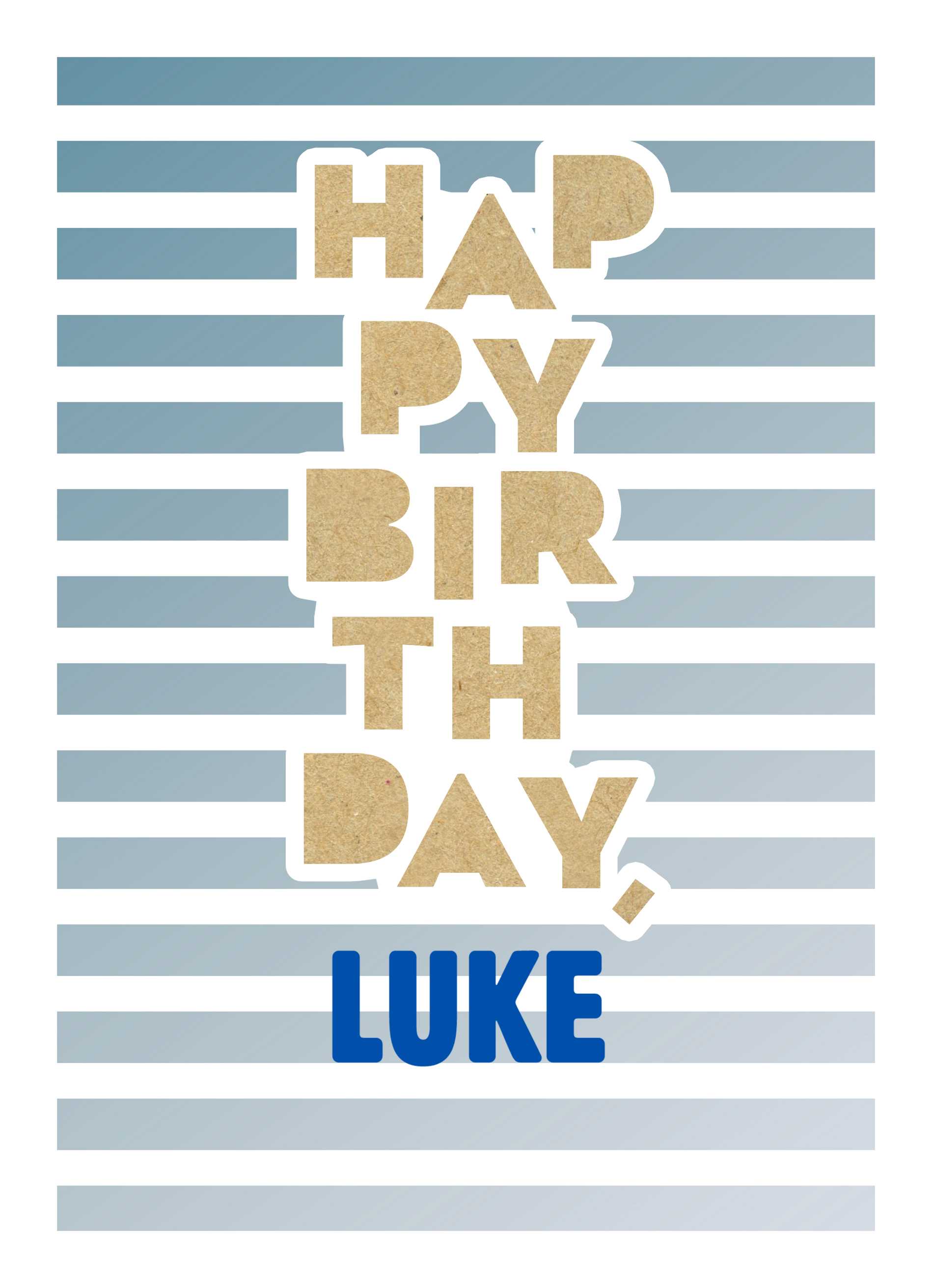 Husband Happy Birthday Text Striped Background