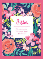 Sister Traditional Floral Pattern Text