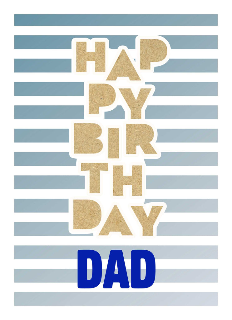 Dad Happy Birthday Striped Pattern Editable Text