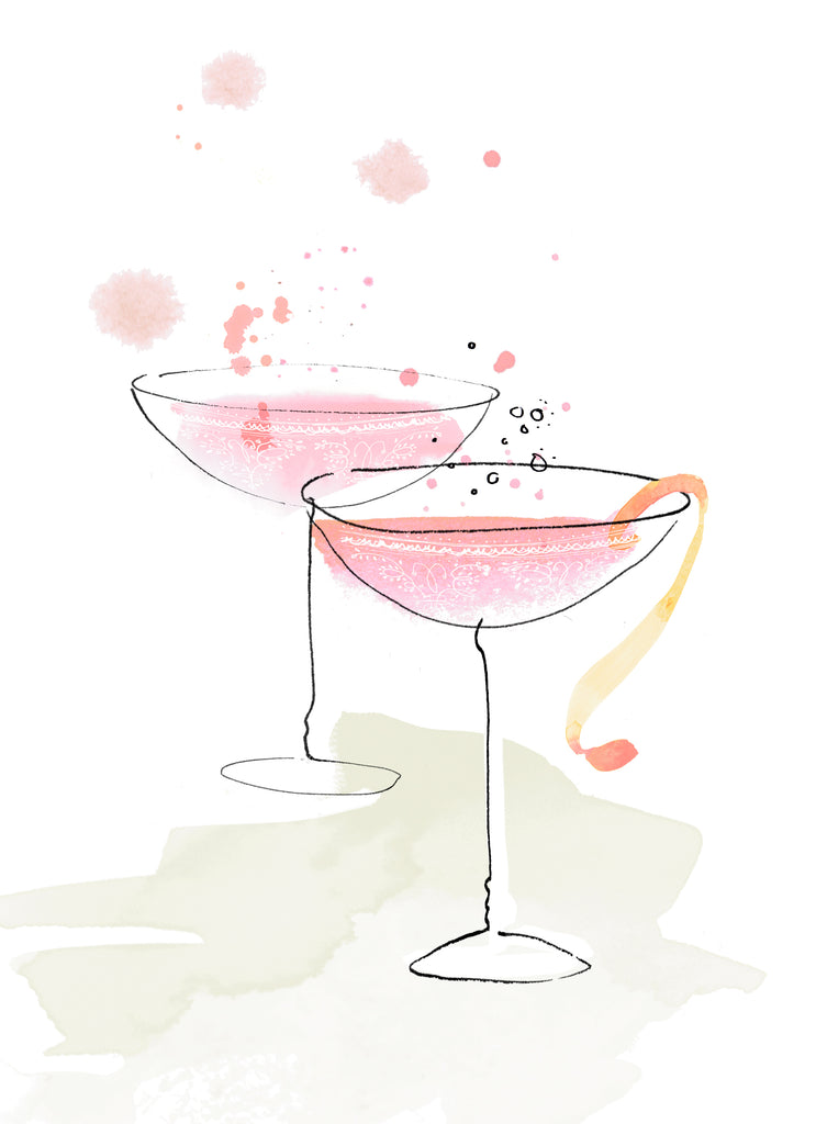 Cocktail Glasses Celebrate Bubbles