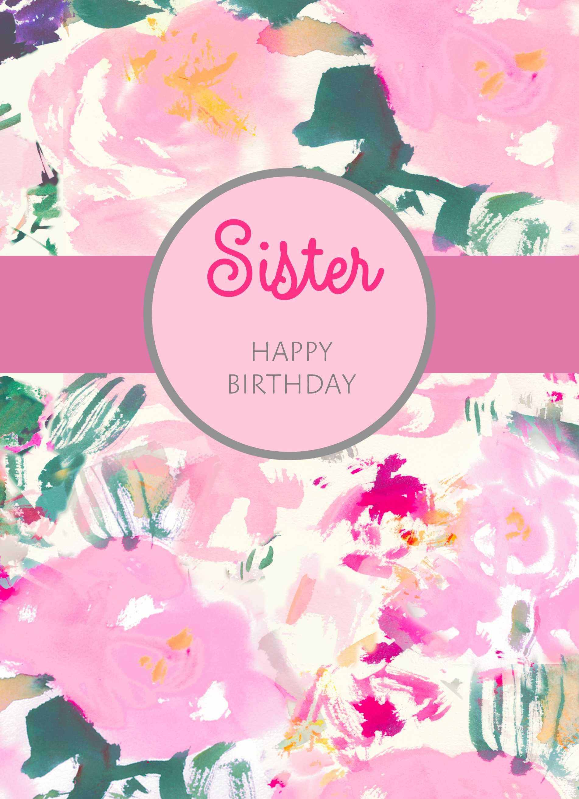 Sister Happy Birthday Floral Design