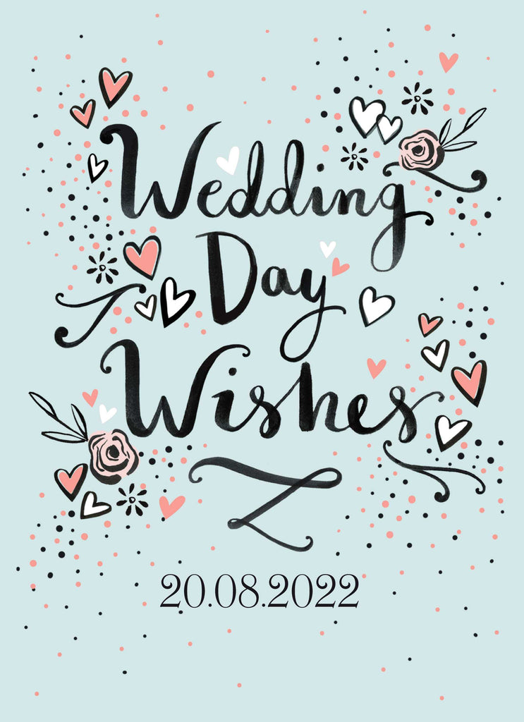 Classic Wedding Congrats Editable Wishes Flowers