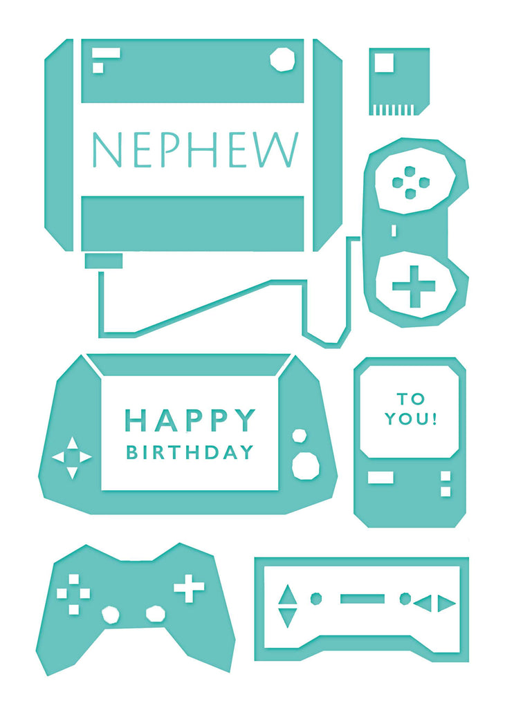 Modern Birthday Nephew Editable Games Console