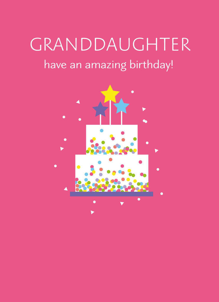 Contemporary Birthday Granddaughter Editable Cake