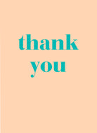 Classic Thank You Text Pink And Turquoise