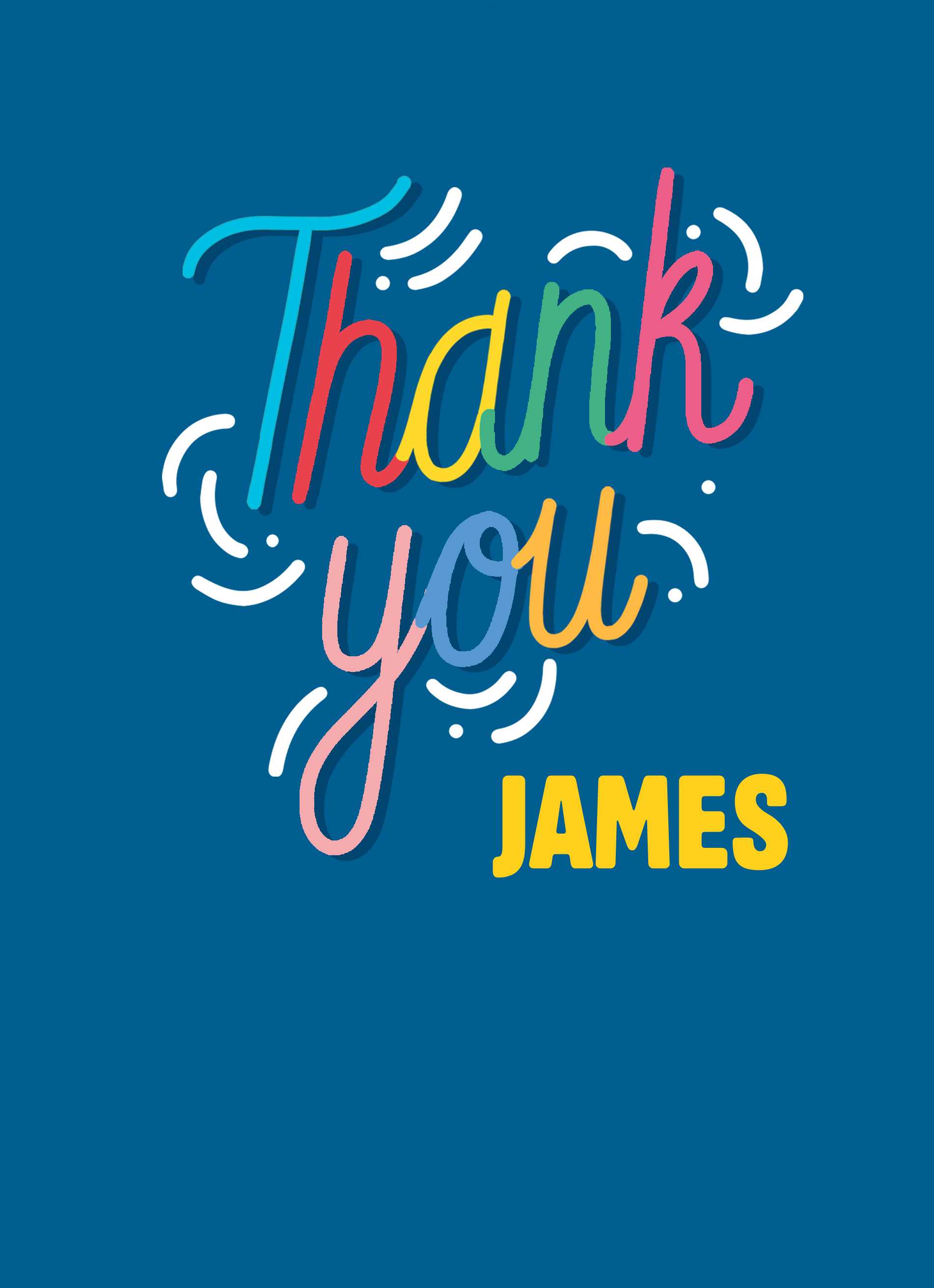 Classic Thank You Editable Colourful Script