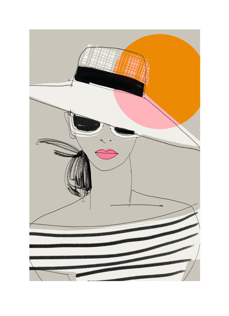 Lady Hat Sunglasses Illustration