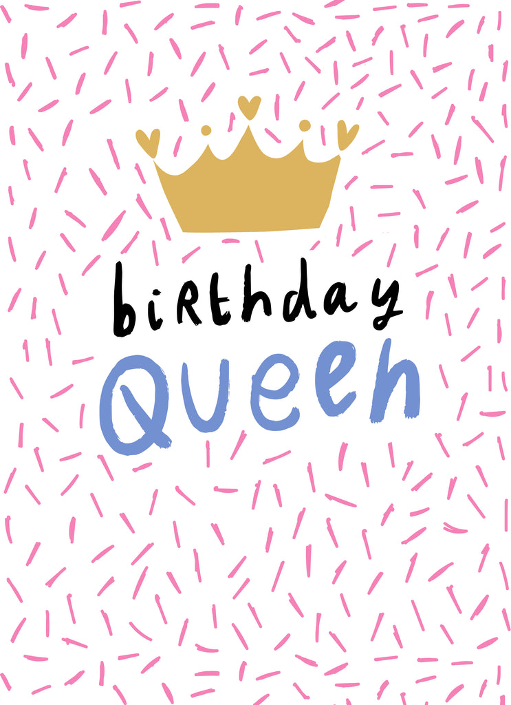 Contemporary Birthday Illustrated Birthday Queen