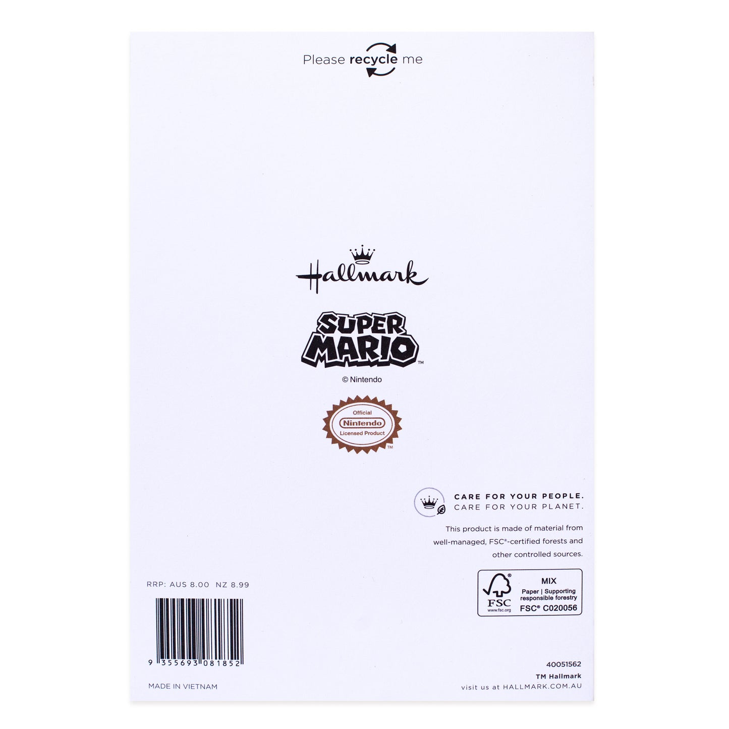 Hallmark Super Mario Father's Day Card - Champion of Dads!
