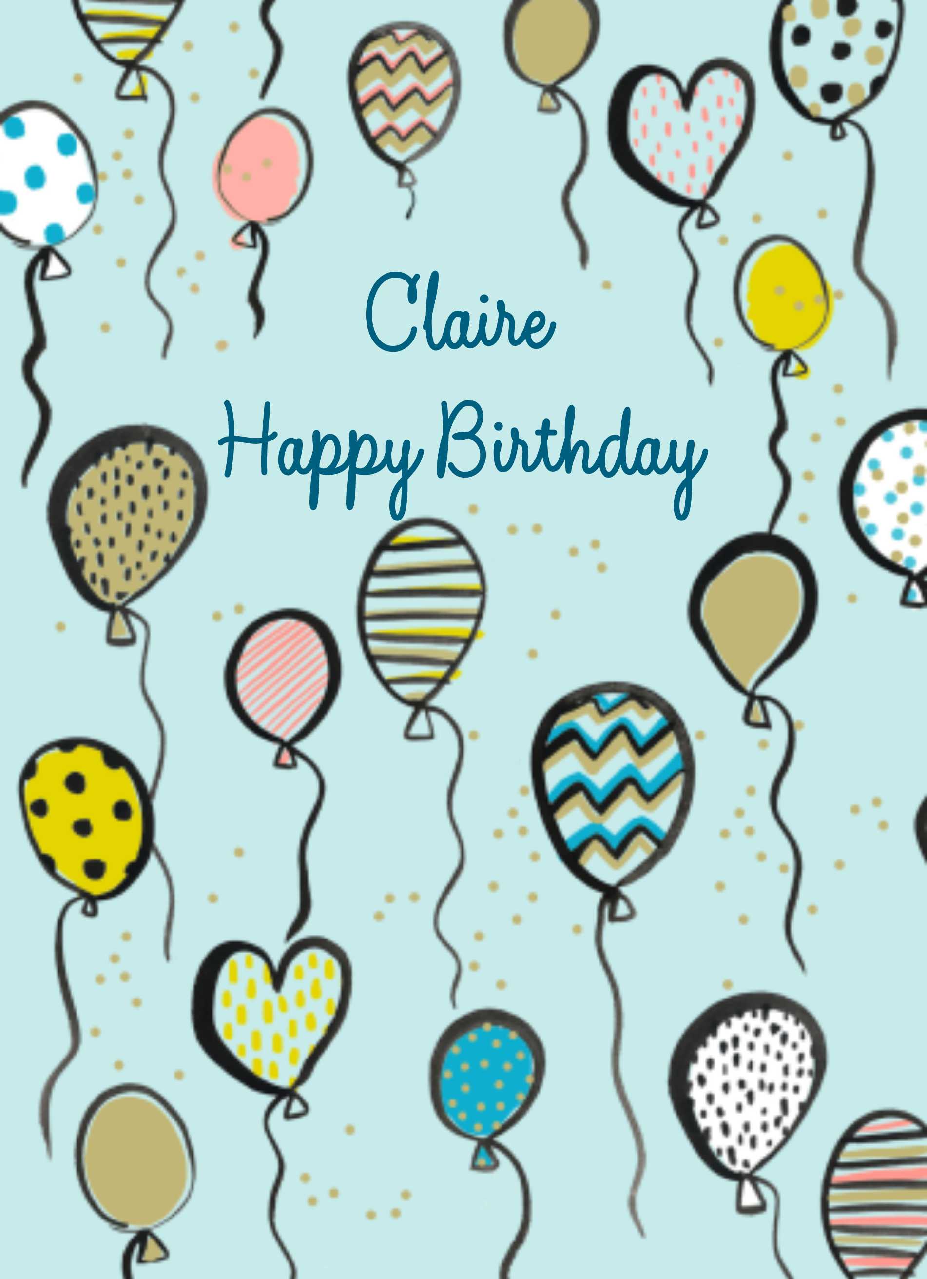 Classic Birthday Editable Illustrated Balloons