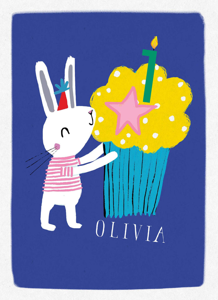 1st Birthday Bunny Cupcake Custom
