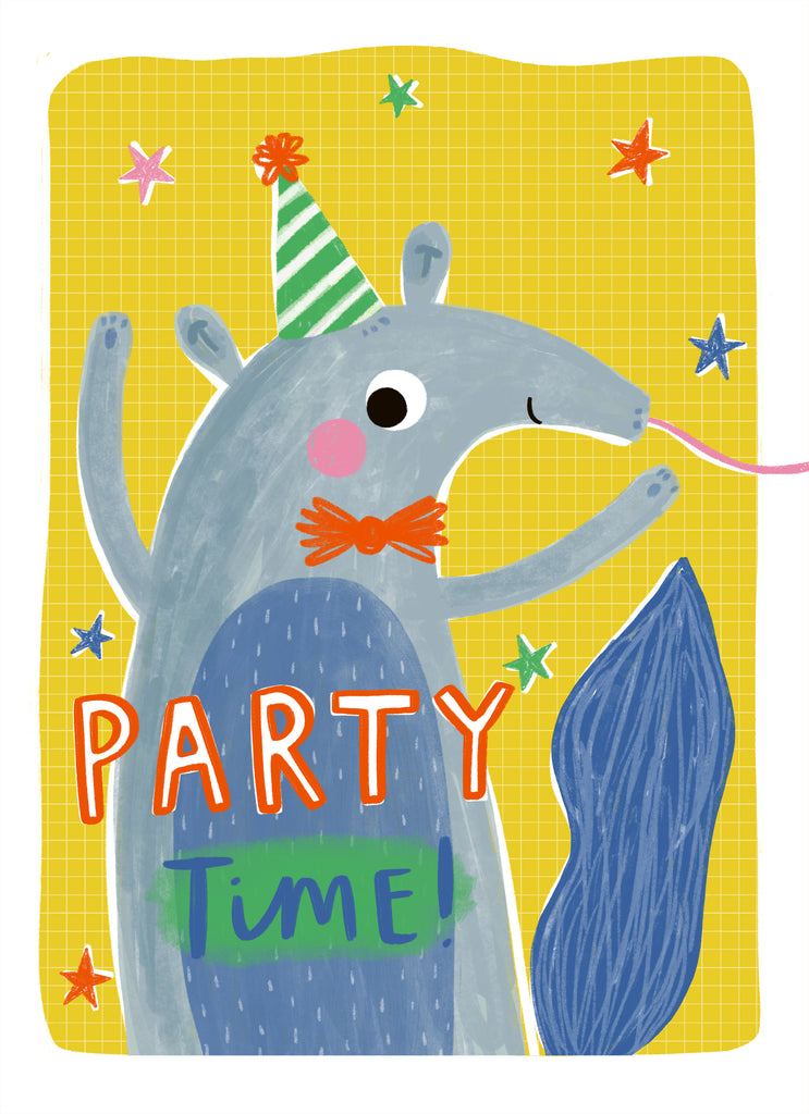 Party Time Cute Ant Eater Kids Birthday