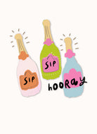 Contemporary Birthday Illustrated Bottles Hip Hip Hooray