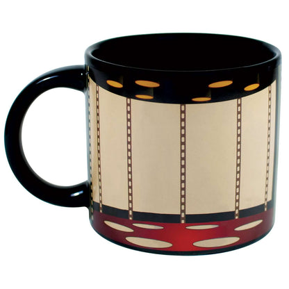 Unemployed Philosophers Guild - Star Trek Transporter Mug, 12 oz ceramic mug, featuring film strip design, angled view