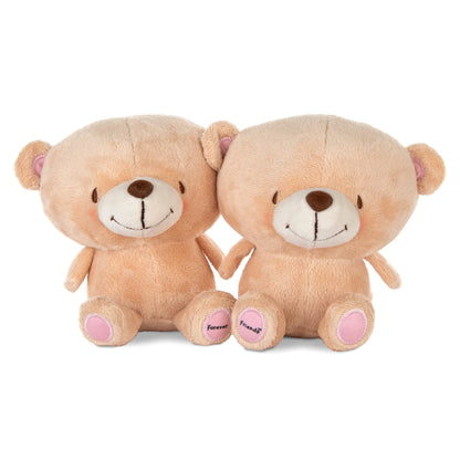 Forever Friends Better Together - Magnetic Plush Pair set of two beige plush bears with embroidered details and smiling expressions.