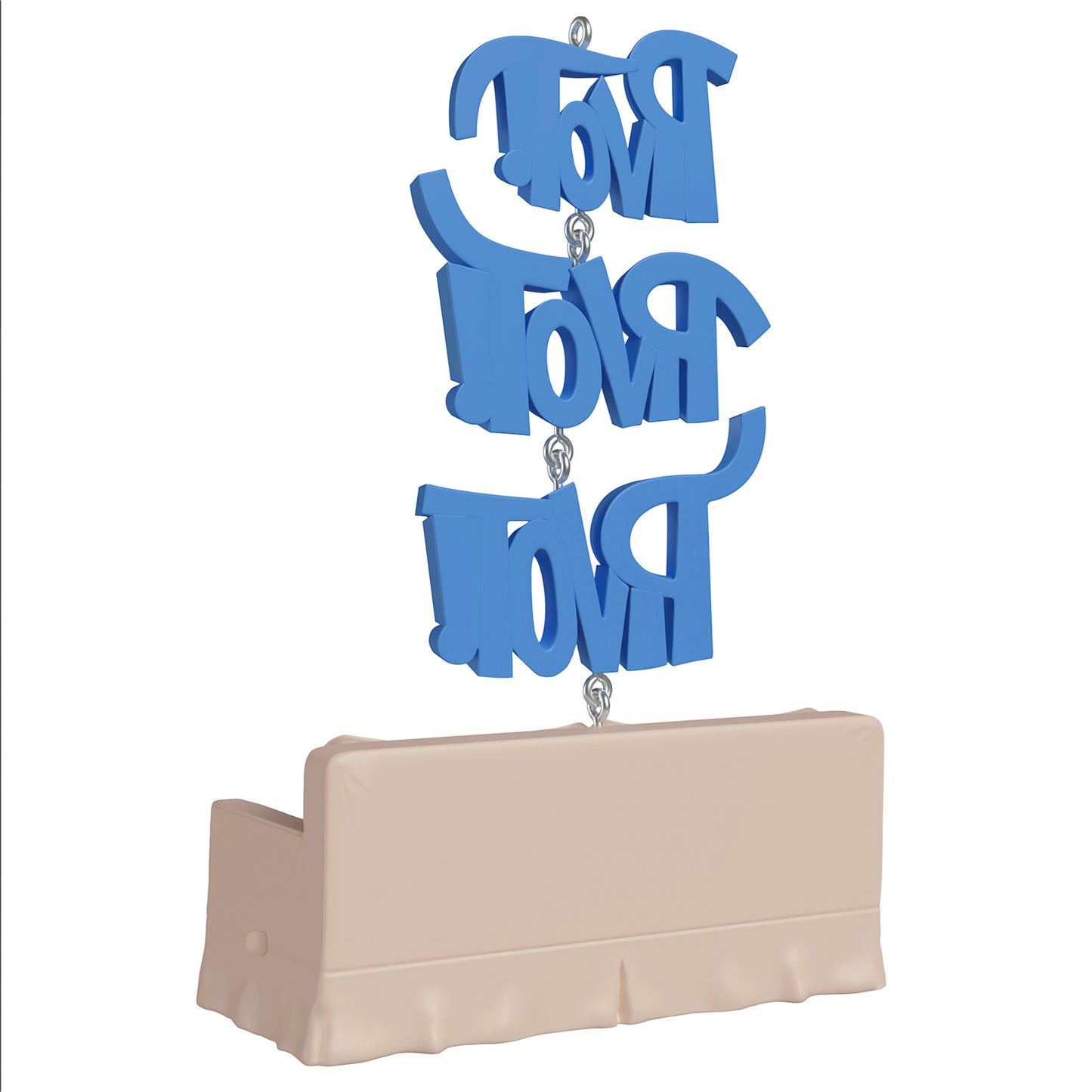 Friends Pivot! With Sound — 2026 Hallmark Keepsake Christmas Ornament featuring a cream couch with blue 'Pivot!' words displayed above.