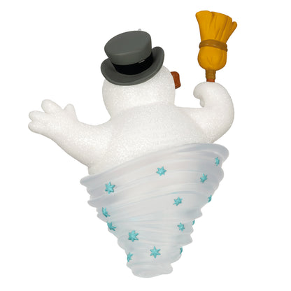 Frosty the Snowman™ — 2026 Hallmark Keepsake Christmas Ornament featuring sparkly swirl design, holding a broom.