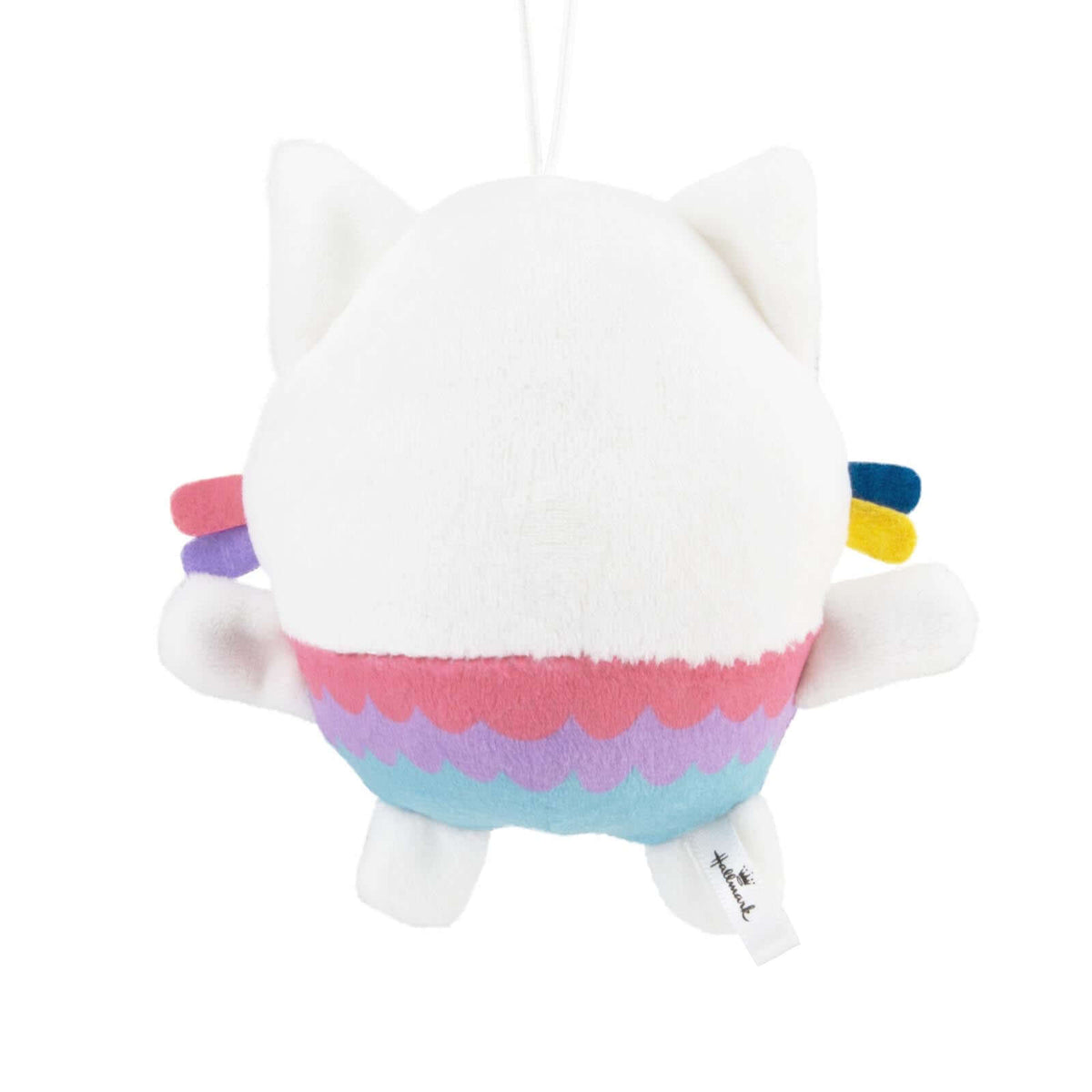 Gabby's Dollhouse Cakey Cat, Fabric - Hallmark Christmas Ornament, back view, plush decoration with colourful details