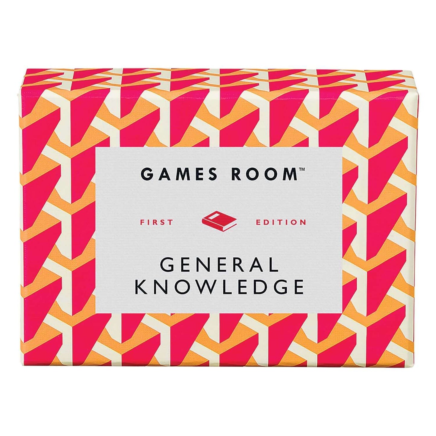 General Knowledge Quiz card game in a colourful box, featuring a modern design with geometric patterns.