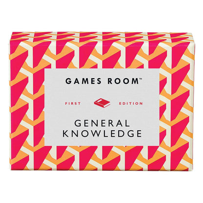 General Knowledge Quiz card game in a colourful box, featuring a modern design with geometric patterns.