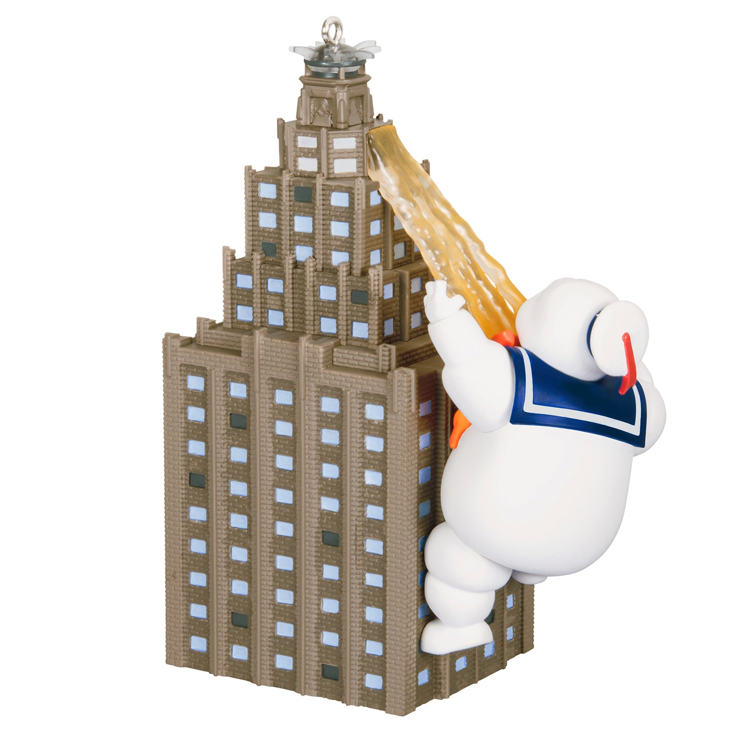 Ghostbusters Roast Him! With Light and Sound — 2026 Hallmark Keepsake Christmas Ornament featuring Stay Puft climbing a building, detailed design.